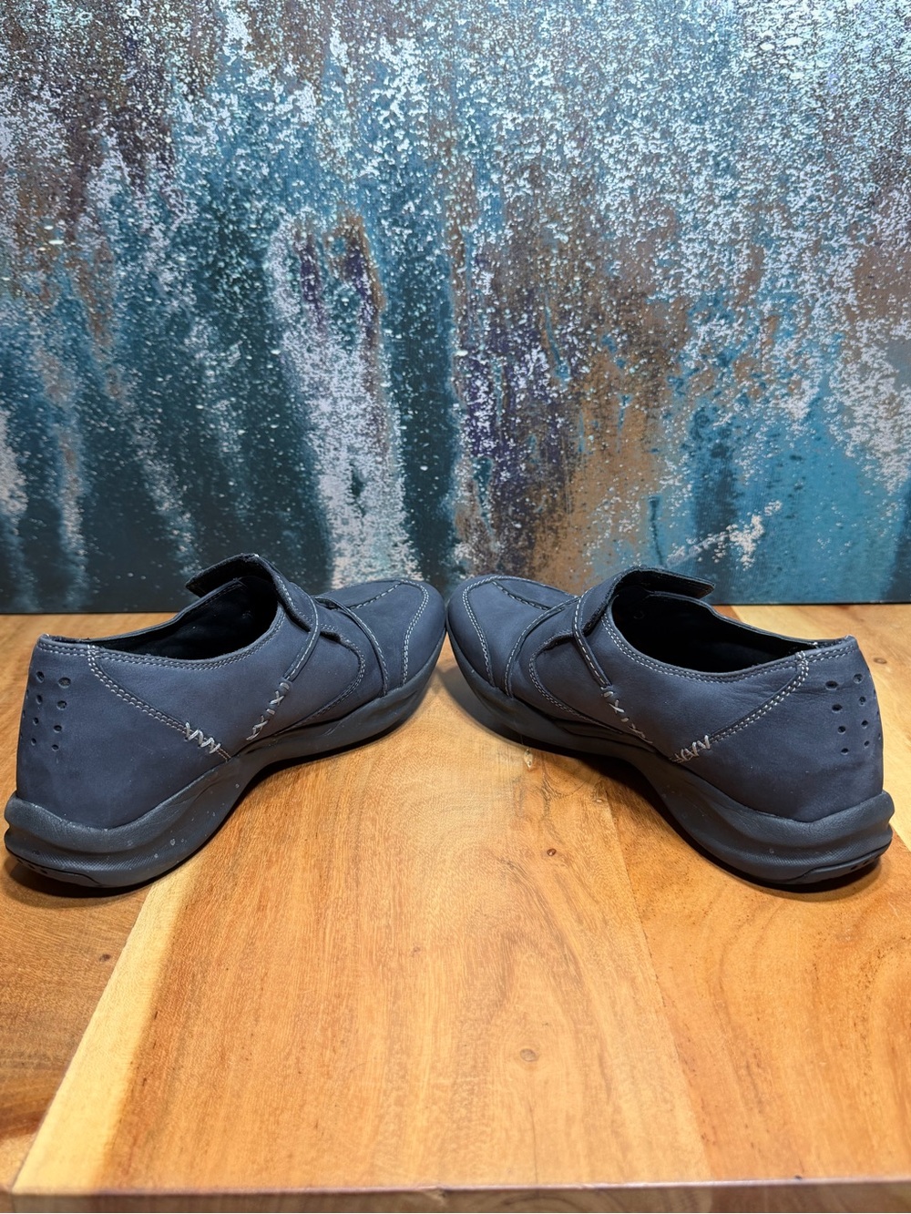 Clarks Minimalist Wave Walk Navy‎ Leather Comfort Loafers 2010s (VGUC) - Picture 5 of 11